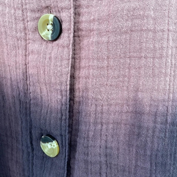 Pure Jill Button Up Tunic Blouse Ombre Red Purple Size Large L - Picture 10 of 16